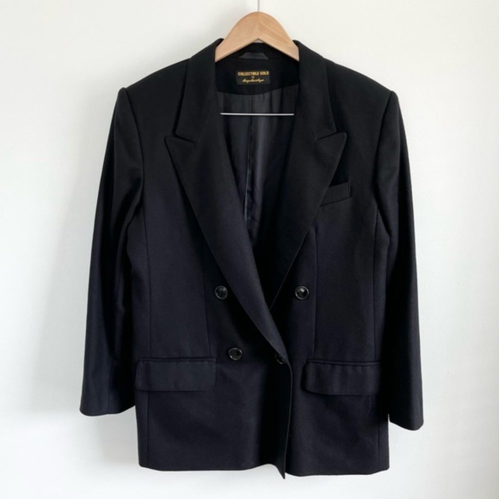 Vintage Double Breasted Wool Tailored Blazer